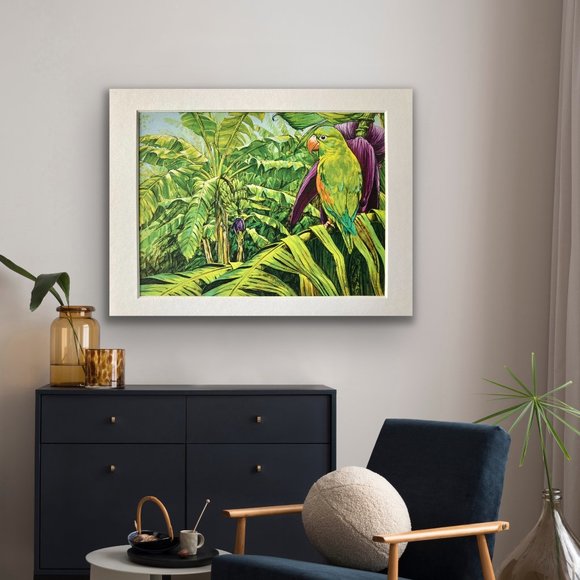 8x10" Colombia Cafe Quindio Art Print (w/mat): Orange-Chinned Parakeet - HOME - Picture 5 of 6